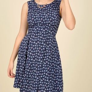 Modcloth Cat Print I Rest My Grace A-Line Dress